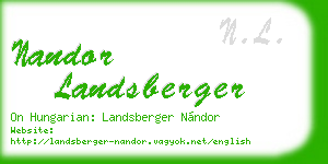 nandor landsberger business card